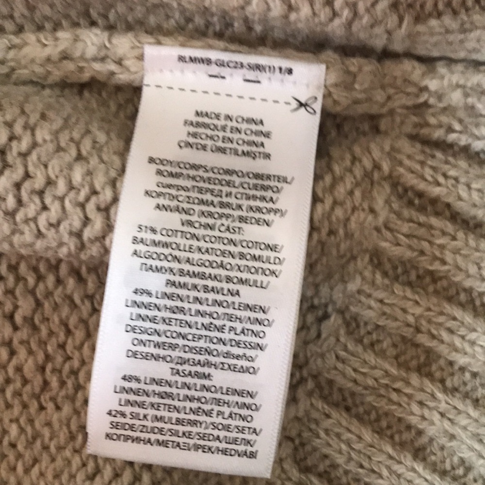 Polo by Ralph Lauren Cream Turtleneck Sweater with American Flag - Picture 4 of 6